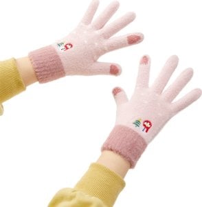 Hurtel Ciepłe rękawiczki zimowe dotykowe do telefonu damskie różowe Ciepłe rękawiczki zimowe dotykowe do telefonu damskie różowe 1