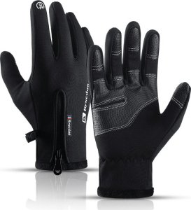 Hurtel Sportowe rękawiczki dotykowe do telefonu zimowe Outdoor roz. XL czarne Sportowe rękawiczki dotykowe do telefonu zimowe Outdoor roz. XL czarne 1