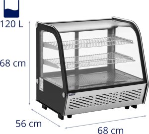 Royal Catering Witryna chłodnicza ekspozycyjna przeszklona 3 poziomy 120 l Witryna chłodnicza ekspozycyjna przeszklona 3 poziomy 120 l 6