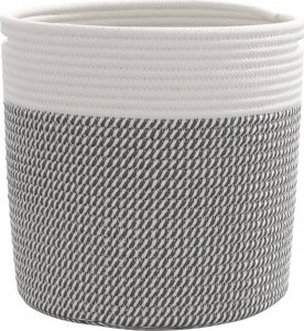 vidaXL vidaXL Kosze do przechowywania, 2 szt, szaro-białe, 28x28 cm, bawełna 5