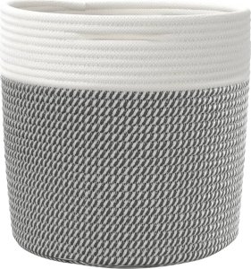 vidaXL vidaXL Kosze do przechowywania, 2 szt, szaro-białe, 28x28 cm, bawełna 6