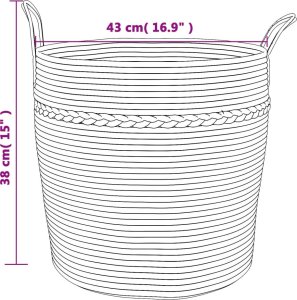 vidaXL vidaXL Kosz do przechowywania, szaro-biały, 43x38 cm, bawełna 9