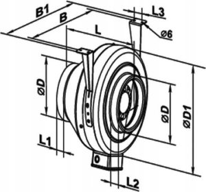 Vents Fan, high pressure VENTS VKMZ125 Centrifugal, in a steel case 8