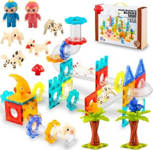 Ricokids Klocki magnetyczne Dinozaury ze zjeżdżalnią RK-764 Ricokids 1