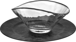 Krosno Salaterka szklana 25 cm szeroki z efektem optyku 6