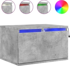 vidaXL vidaXL Wiszące szafki nocne z LED, 2 szt., szarość betonu 5