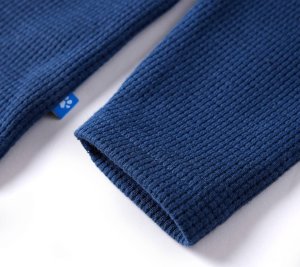 vidaXL Bluza dziecięca o fakturze wafla, nadruk krajobrazu, granatowa, 104 5