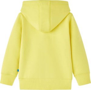 vidaXL Bluza dziecięca z kapturem i zapięciem na zamek, jasnożółta, 104 2
