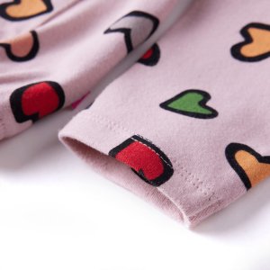 vidaXL Bluza dziecięca, nadruk w serca, różowa, 104 5