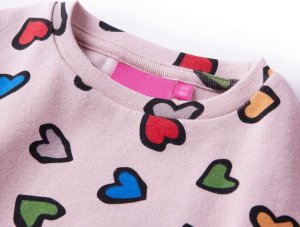 vidaXL Bluza dziecięca, nadruk w serca, różowa, 116 3