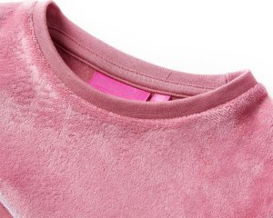 vidaXL Bluza dziecięca, z aksamitną wstawką, malinowa, 128 3