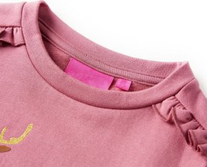 vidaXL Bluza dziecięca, z jelonkiem, malinowa, 128 3