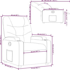 vidaXL Fotel rozkładany, jasnoszary, tapicerowany tkaniną 11