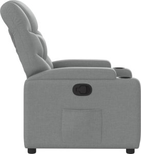 vidaXL Fotel rozkładany, jasnoszary, tapicerowany tkaniną 4