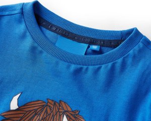 vidaXL Koszulka dziecięca z długimi rękawami, bizon, kobaltowoniebieska, 128 3