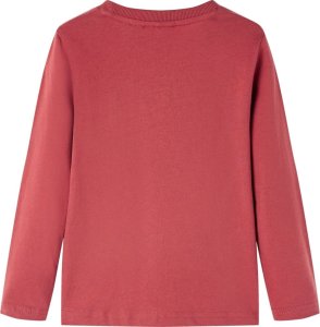 vidaXL Koszulka dziecięca z długimi rękawami, bizon, palona czerwień, 116 2
