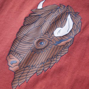 vidaXL Koszulka dziecięca z długimi rękawami, bizon, palona czerwień, 116 4