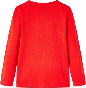 vidaXL Koszulka dziecięca z długimi rękawami, dzikie zwierzęta, czerwona, 104 2