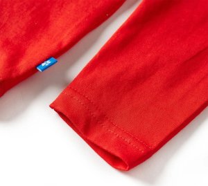 vidaXL Koszulka dziecięca z długimi rękawami, dzikie zwierzęta, czerwona, 116 5