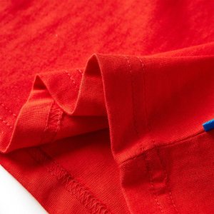 vidaXL Koszulka dziecięca z długimi rękawami, dzikie zwierzęta, czerwona, 116 6