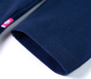 vidaXL Koszulka dziecięca z długimi rękawami, jeleń z cekinów, granatowa, 104 5