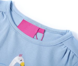 vidaXL Koszulka dziecięca z długimi rękawami, łabędź, jasnoniebieska, 104 3