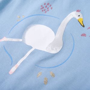 vidaXL Koszulka dziecięca z długimi rękawami, łabędź, jasnoniebieska, 104 5