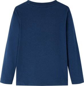 vidaXL Koszulka dziecięca z długimi rękawami, nadruk boiska, granatowa, 104 2