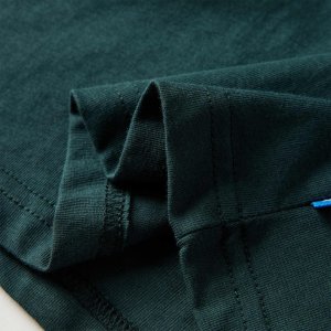 vidaXL Koszulka dziecięca z długimi rękawami, nadruk gór, ciemnozielona, 104 6