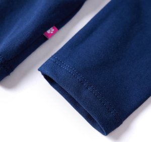 vidaXL Koszulka dziecięca z długimi rękawami, nadruk konia, granatowa, 116 5