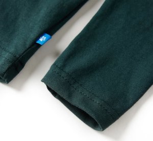 vidaXL Koszulka dziecięca z długimi rękawami, nadruk gór, ciemnozielona, 92 5