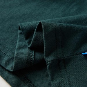 vidaXL Koszulka dziecięca z długimi rękawami, nadruk gór, ciemnozielona, 92 6