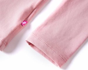 vidaXL Koszulka dziecięca z długimi rękawami, nadruk konika, jasny róż, 104 5