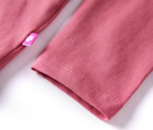 vidaXL Koszulka dziecięca z długimi rękawami, nadruk konia, stary róż, 128 5