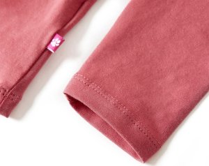 vidaXL Koszulka dziecięca z długimi rękawami, nadruk kwiatów, stary róż, 128 5