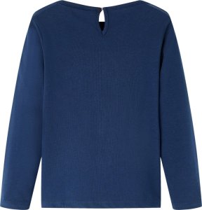 vidaXL Koszulka dziecięca z długimi rękawami, nadruk ptaszka, granatowa, 128 2