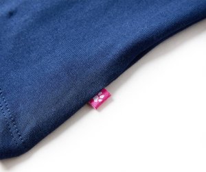 vidaXL Koszulka dziecięca z długimi rękawami, nadruk ptaszka, granatowa, 128 6