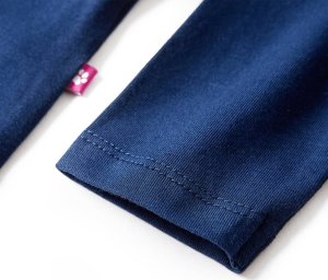 vidaXL Koszulka dziecięca z długimi rękawami, nadruk ptaszka, granatowa, 128 7