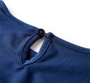 vidaXL Koszulka dziecięca z długimi rękawami, nadruk ptaszka, granatowa, 140 4