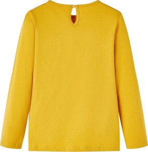 vidaXL Koszulka dziecięca z długimi rękawami, nadruk tęczy, ochra, 104 2