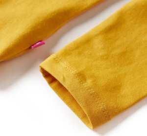 vidaXL Koszulka dziecięca z długimi rękawami, nadruk tęczy, ochra, 104 5