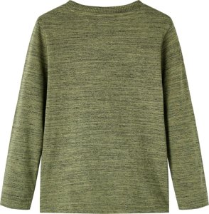 vidaXL Koszulka dziecięca z długimi rękawami, niedźwiedź, khaki melanż, 104 2