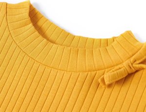 vidaXL Koszulka dziecięca z długimi rękawami, ochra, 92 3