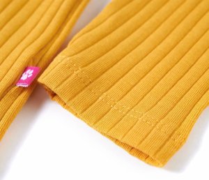 vidaXL Koszulka dziecięca z długimi rękawami, ochra, 92 5