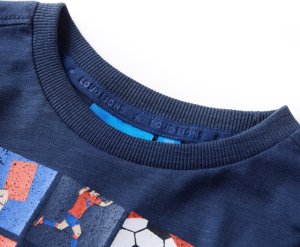 vidaXL Koszulka dziecięca z długimi rękawami, piłka nożna, granatowa, 104 3