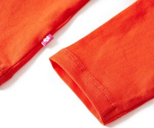 vidaXL Koszulka dziecięca z długimi rękawami, ptak, ciemnopomarańczowa, 128 7