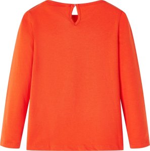 vidaXL Koszulka dziecięca z długimi rękawami, ptak, ciemnopomarańczowa, 140 2