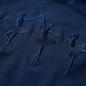 vidaXL Koszulka dziecięca z długimi rękawami, w baletnice, granatowa, 128 4