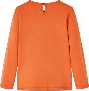 vidaXL Koszulka dziecięca z długimi rękawami, w kwiaty, palony pomarańcz, 116 2