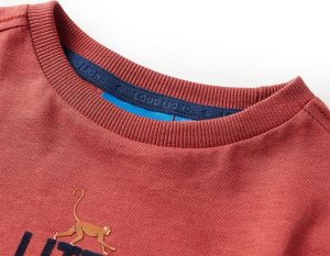 vidaXL Koszulka dziecięca z długimi rękawami, w małpki, palona czerwień, 140 3